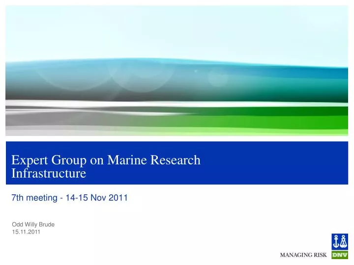 expert group on marine research infrastructure