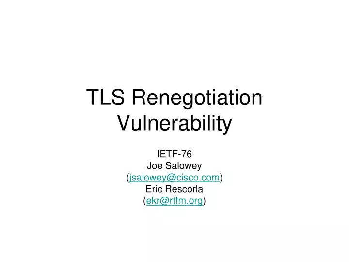 tls renegotiation vulnerability