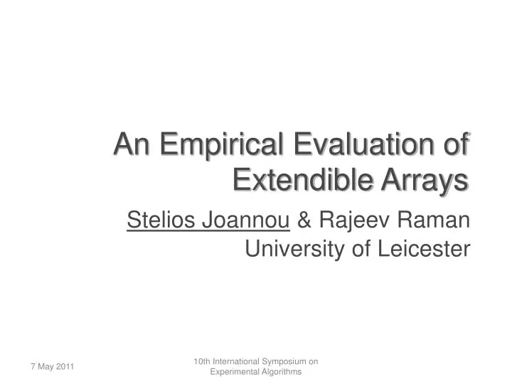 an empirical evaluation of extendible arrays