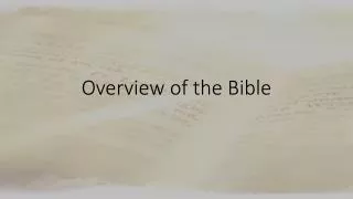 overview of the bible