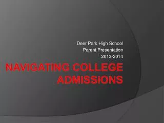 Navigating College Admissions