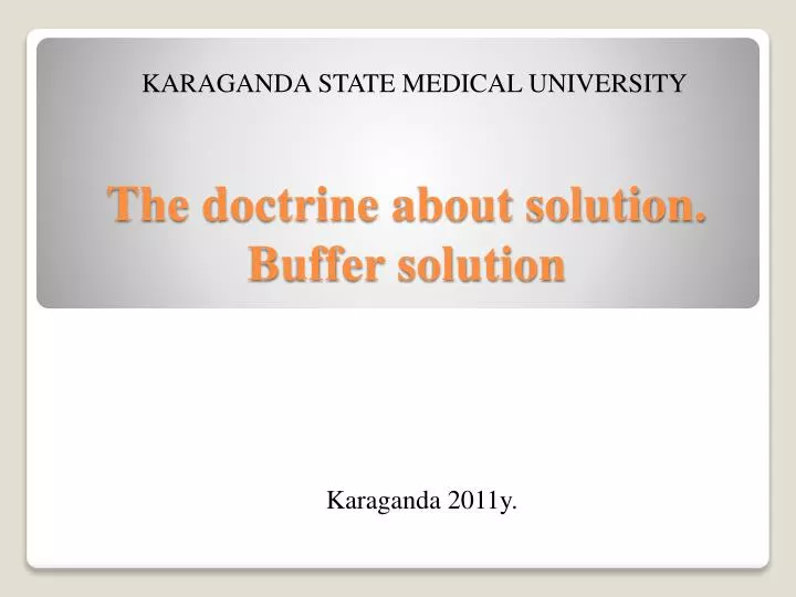 the doctrine about solution buffer solution