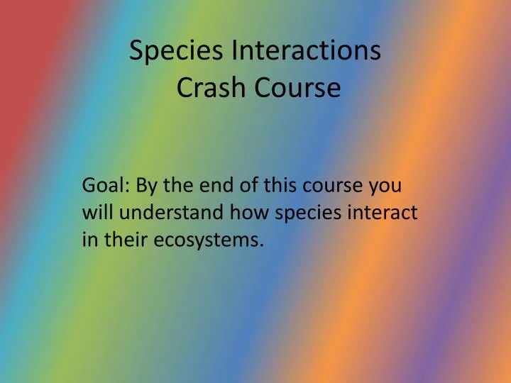 species interactions crash course