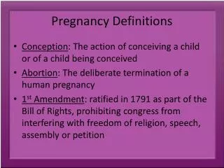 Pregnancy Definitions