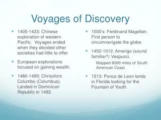Voyages of Discovery