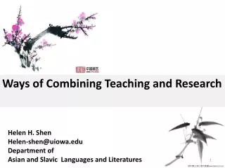 Ways of Combining Teaching and Research