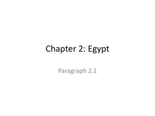 Chapter 2: Egypt