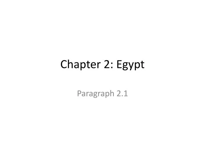 chapter 2 egypt