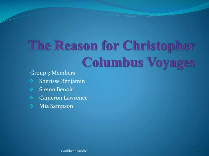 the reason for christopher columbus voyages