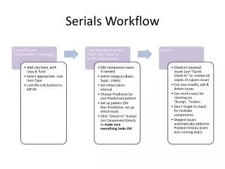 Serials Workflow