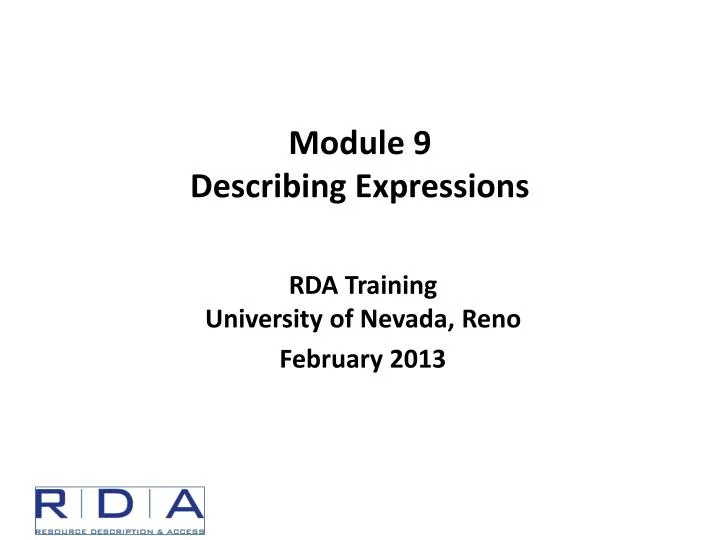 module 9 describing expressions
