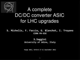 A complete DC/DC converter ASIC for LHC upgrades