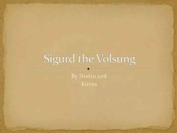 sigurd the volsung