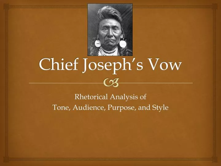 chief joseph s vow