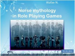 Norse mythology in Role Playing Games