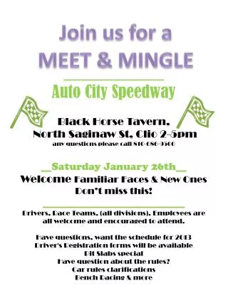 Join us for a MEET &amp; MINGLE