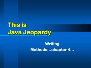 This is Java Jeopardy