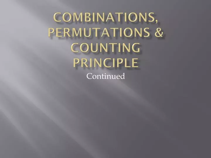 combinations permutations counting principle