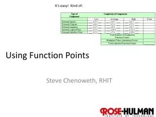Using Function Points