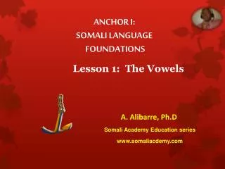 Lesson 1 : The Vowels