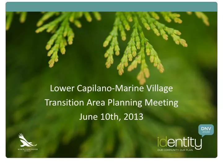 lower capilano marine village transition area planning meeting june 10th 2013