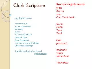 Ch. 6 Scripture