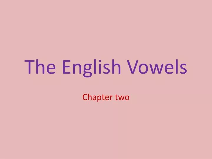 the english vowels