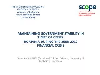 MAINTAINING GOVERNMENT STABILITY IN TIMES OF CRISIS: