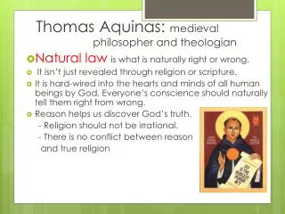Thomas Aquinas: medieval 				philosopher and theologian