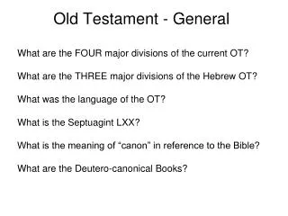 Old Testament - General