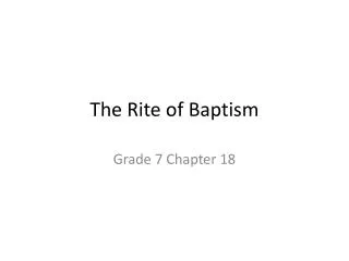 the rite of baptism