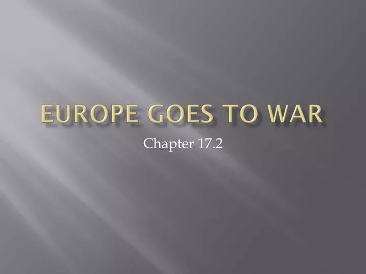 europe goes to war