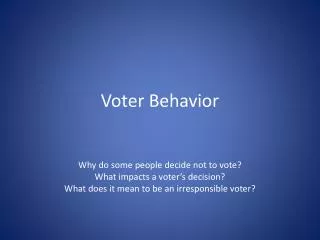 Voter Behavior
