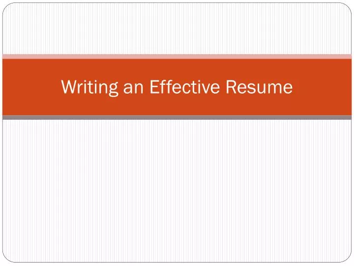 writing an effective resume