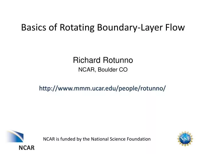 basics of rotating boundary layer flow