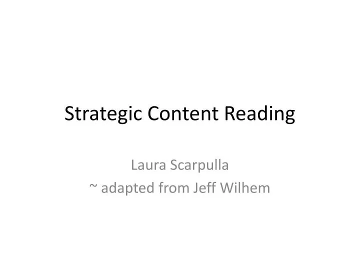 strategic content reading