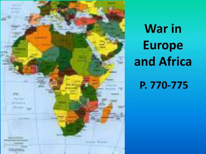war in europe and africa