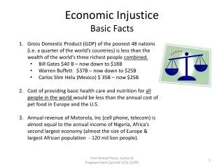 Economic Injustice Basic Facts