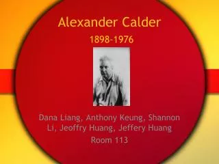 Alexander Calder 1898-1976