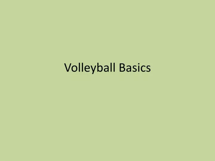 volleyball basics