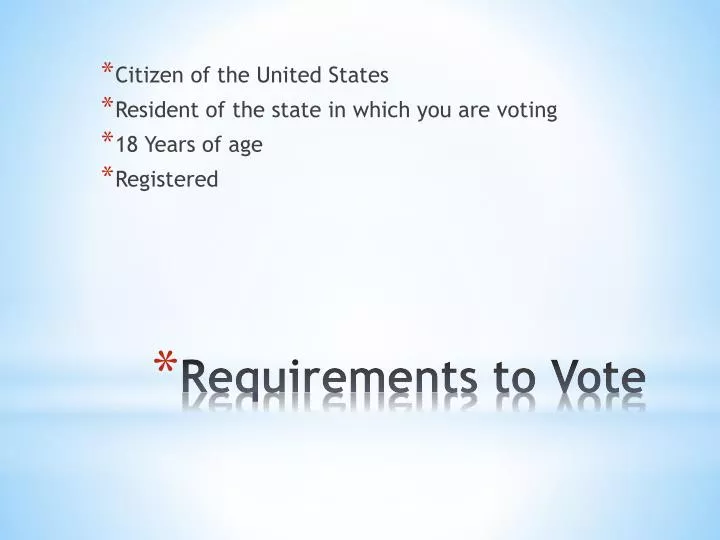 requirements to vote
