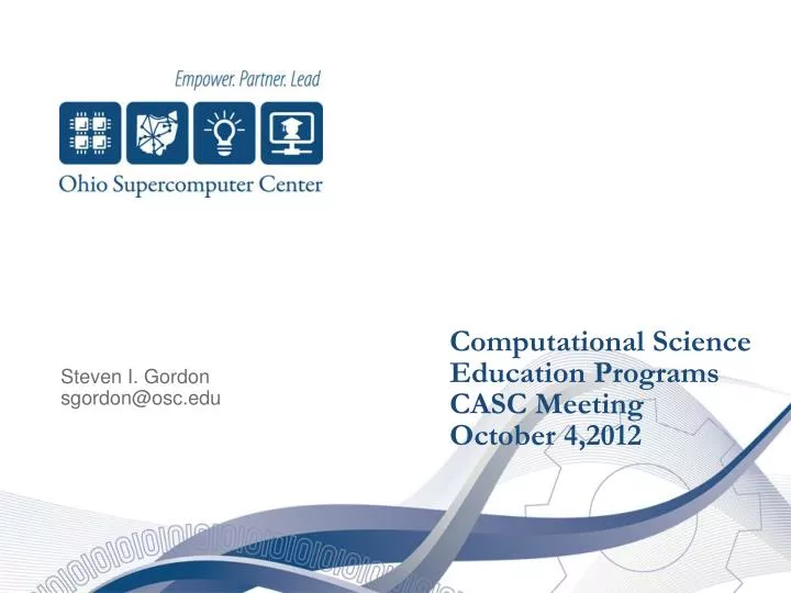 computational science education programs casc meeting october 4 2012