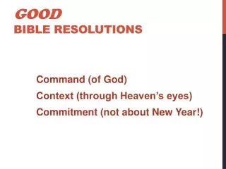 Good Bible resolutions