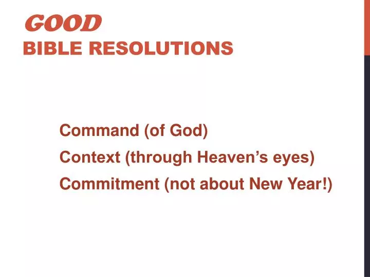 good bible resolutions