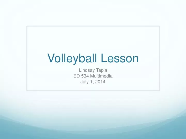 volleyball lesson
