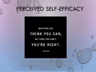 Perceived Self-Efficacy