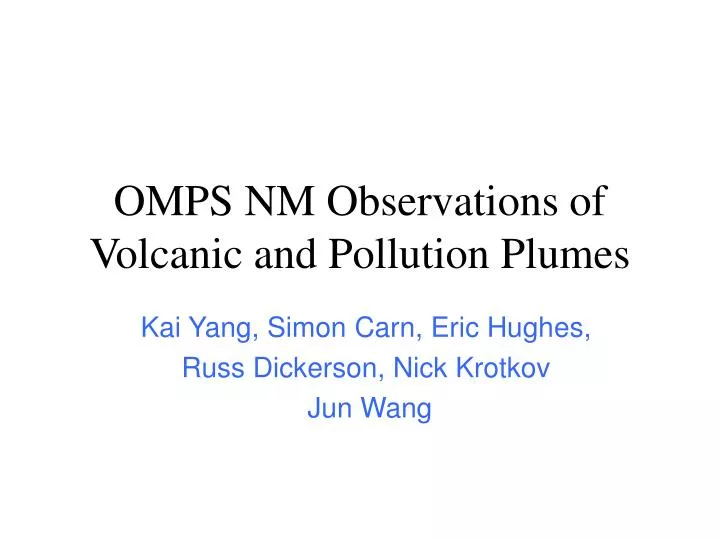 omps nm observations of volcanic and pollution plumes