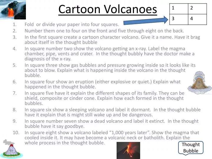 cartoon volcanoes