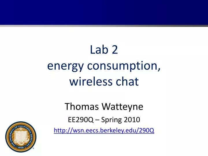lab 2 energy consumption wireless chat