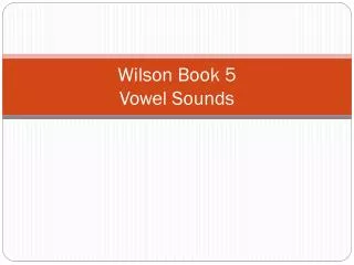 Wilson Book 5 Vowel Sounds